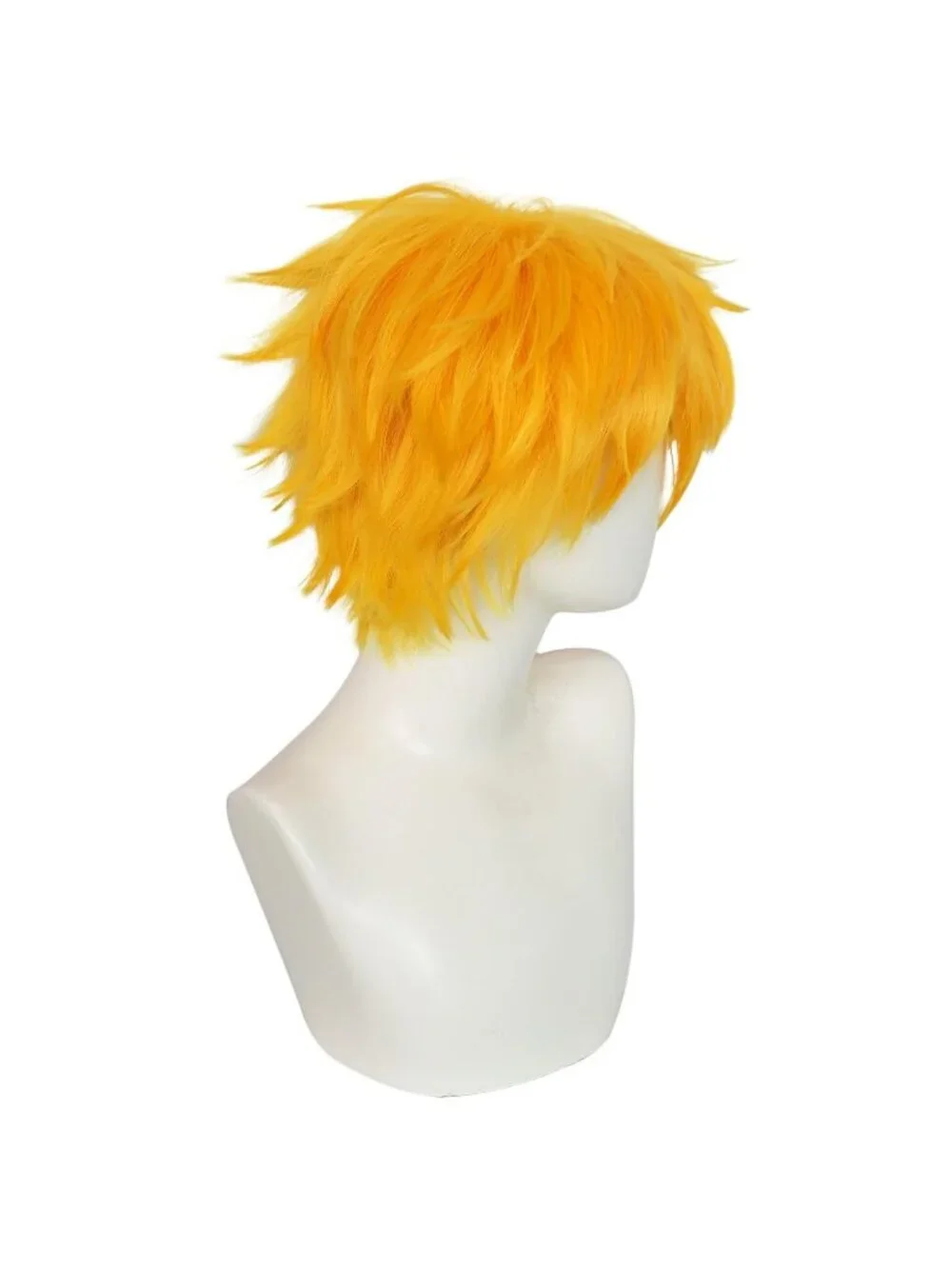 Men's Light Yellow Synthetic Fiber Short Blonde Golden Cosplay Modern Wigs